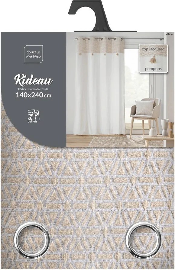 Tenda bianca/beige in misto cotone 140x240 cm Milano – douceur d'intérieur
