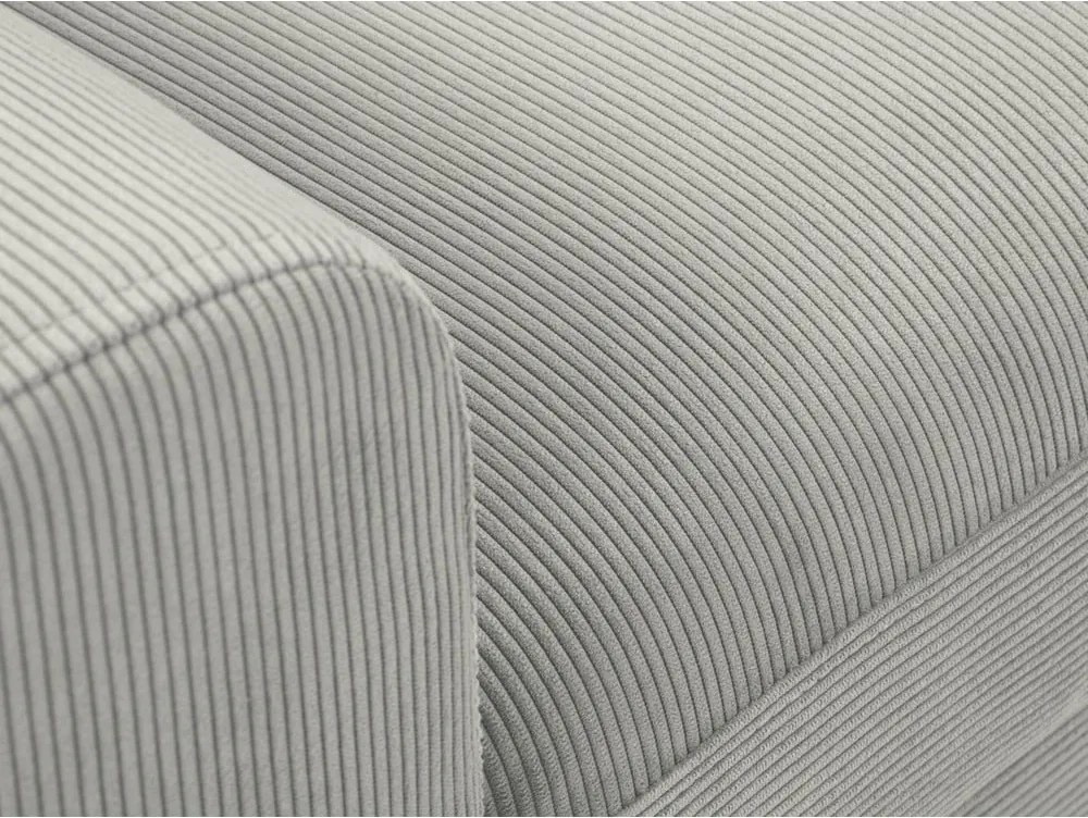 Divano angolare grigio chiaro allungabile e con contenitore (con penisola a destra/con chaise lounge) con rivestimento in velluto a coste Kyoto – Cosmopolitan Design