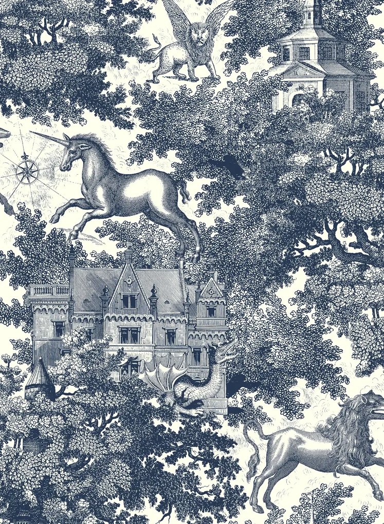 Rebel Walls Carta da parati Fairy Tale Castle - Blue