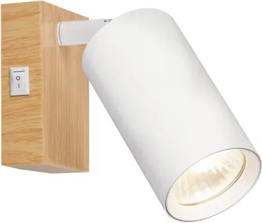 Brilagi - Faretto da parete orientabile SELE 1xGU10/30W/230V bianco/effetto rovere