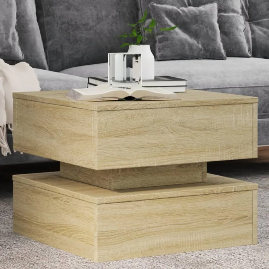Tavolino Da Salotto Gambe İn Metallo Rovere Sonoma 50x50x40 Cm /