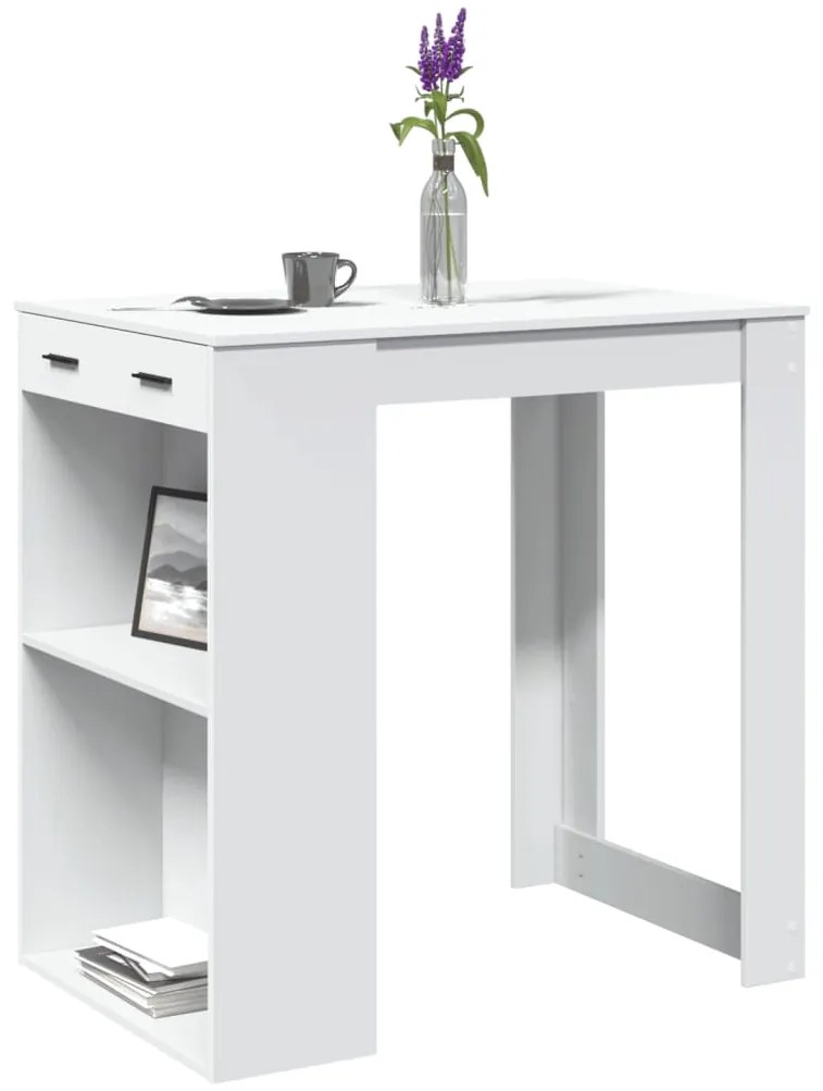 Tavolo Da Bar Bianco 102x70x103,5 Cm İn Truciolato /