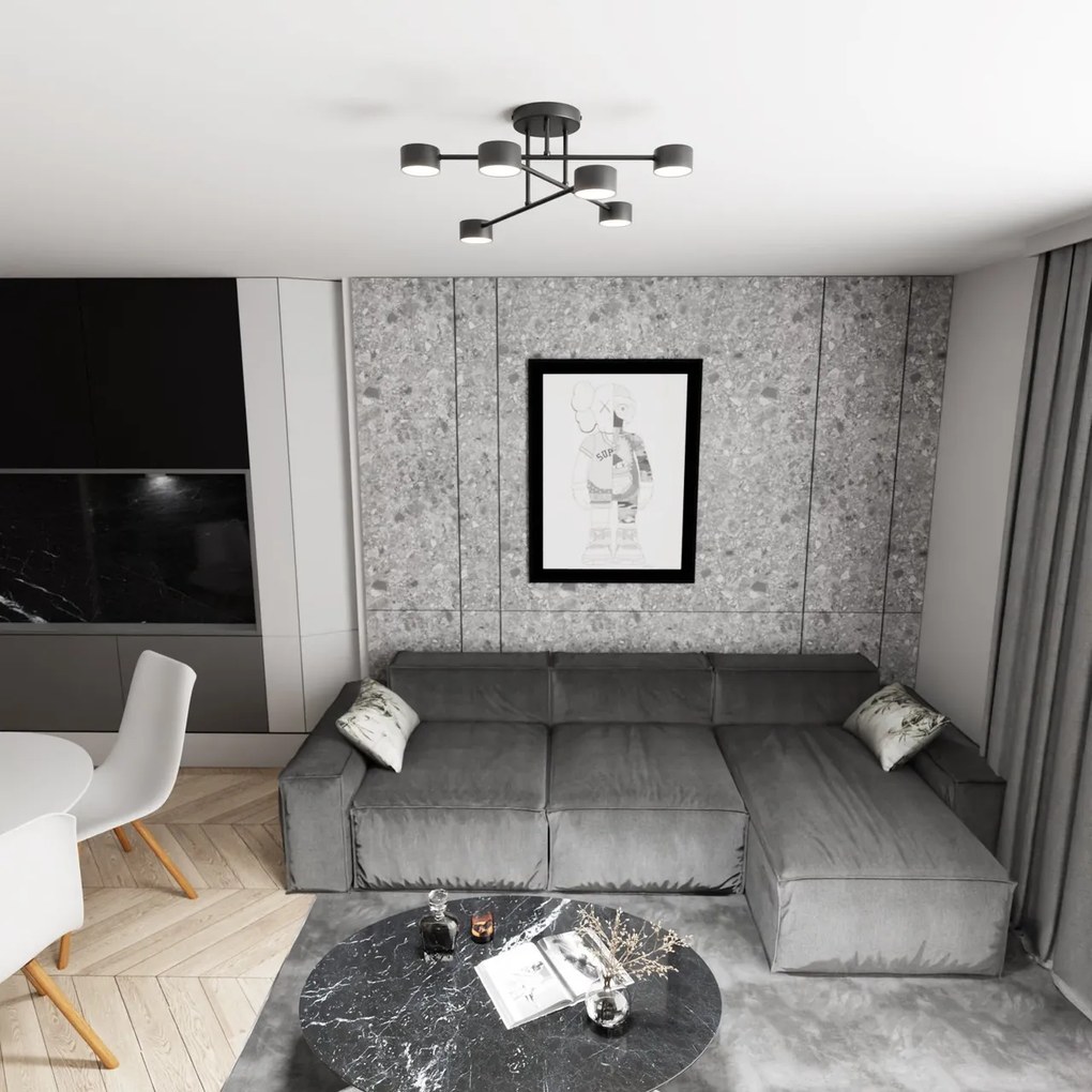 Lampadario a sospensione HALO 6 Black