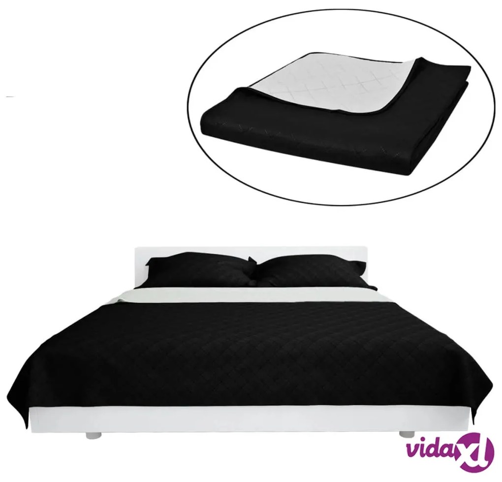 vidaXL Copriletto Reversibile Nero/Bianco 220 x 240 cm