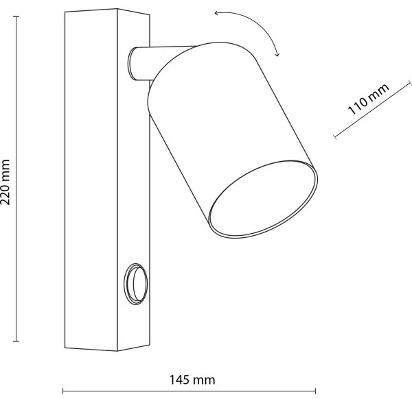 Faretto da parete TOP 1xGU10/10W/230V nero/oro