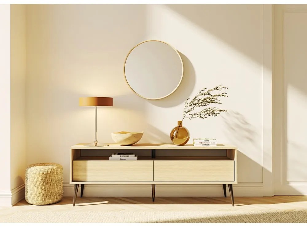 Tavolo TV in rovere di colore naturale 150x54 cm Lake - TemaHome