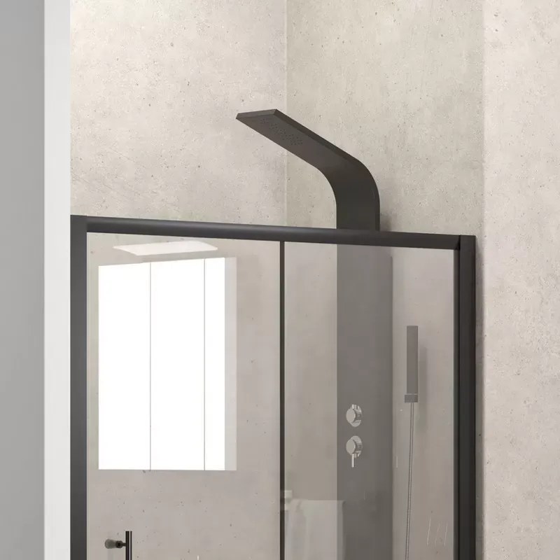 Box doccia colore nero 140cm vetro trasparente KFN5000 - KAMALU