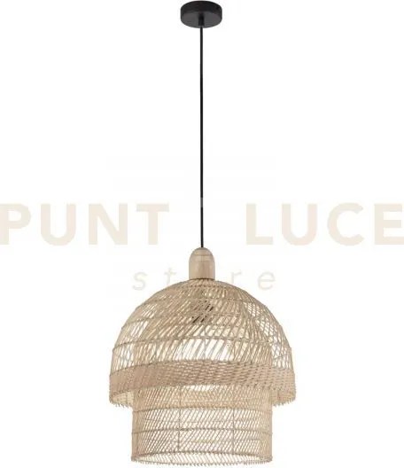 Lampadario a sospensione sibilla legno naturale 1 luce attacco e27 ...