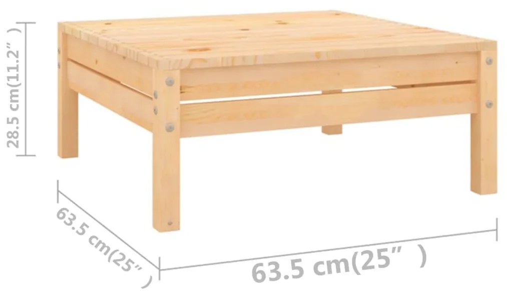 Set Salotto da Giardino 12 pz in Legno Massello di Pino