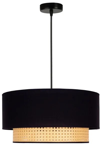 Duolla - Lampadario a sospensione con filo BOHO 1xE27/15W/230V diametro 45 cm nero/rattan