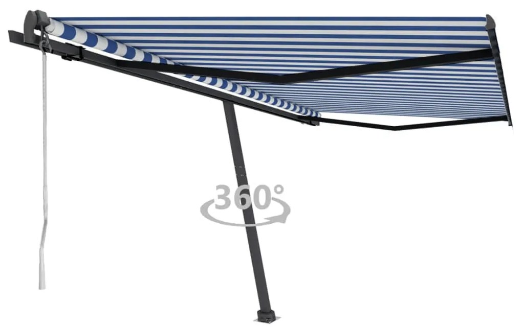 Tenda Retrattile Automatica Con Palo 450x350 Cm Arancio Marrone /