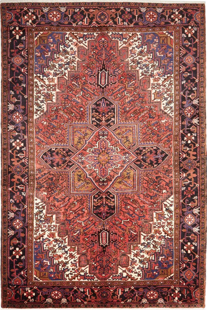 Heriz Tappeto persiano 210 x 310 Rosso (Iran) Annodato A Mano