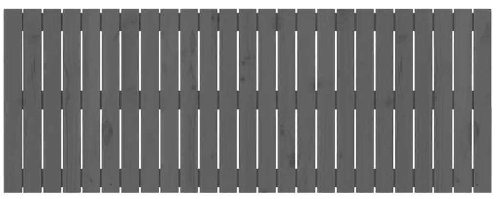 Testiera da parete grigia 159,5x3x60 cm legno massello di pino