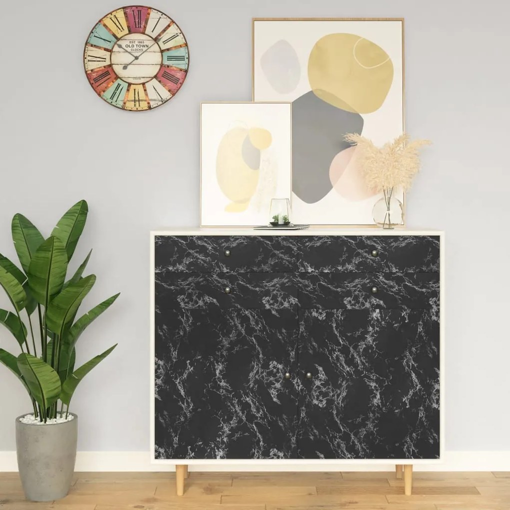 Pellicola Autoadesiva Per Mobili Nero Pietra 500x90 Cm İn Pvc /