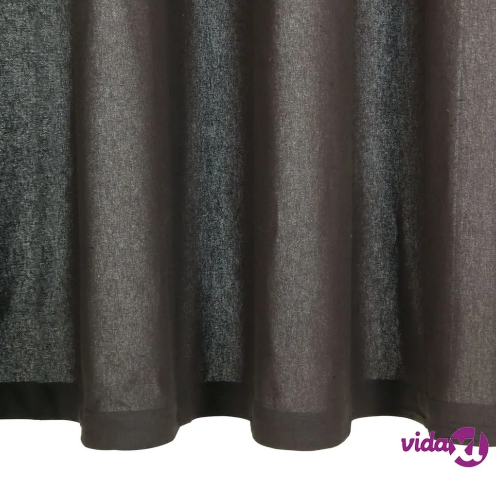 vidaXL Tende con Anelli in Metallo 2 pz in Cotone 140x245 cm Antracite