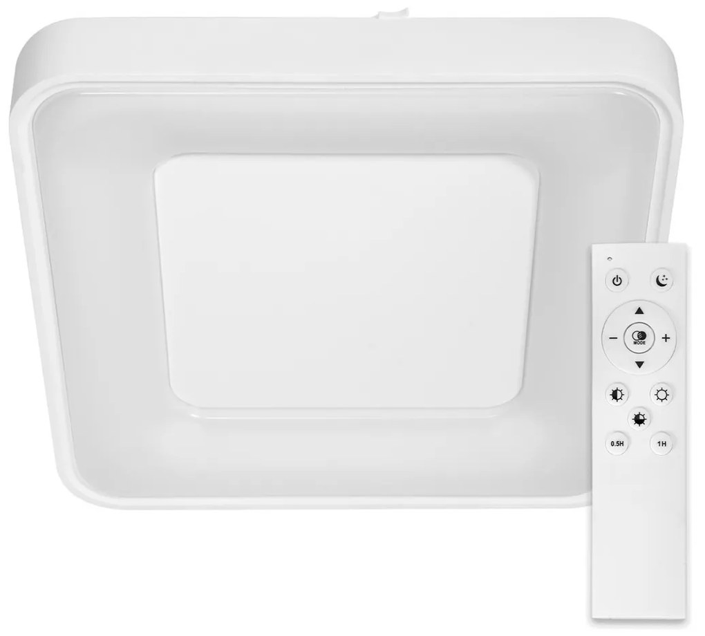 Plafoniera LED Quadrata 72W Ø480mm CCT Dimmerabile + Telecomando Bianca