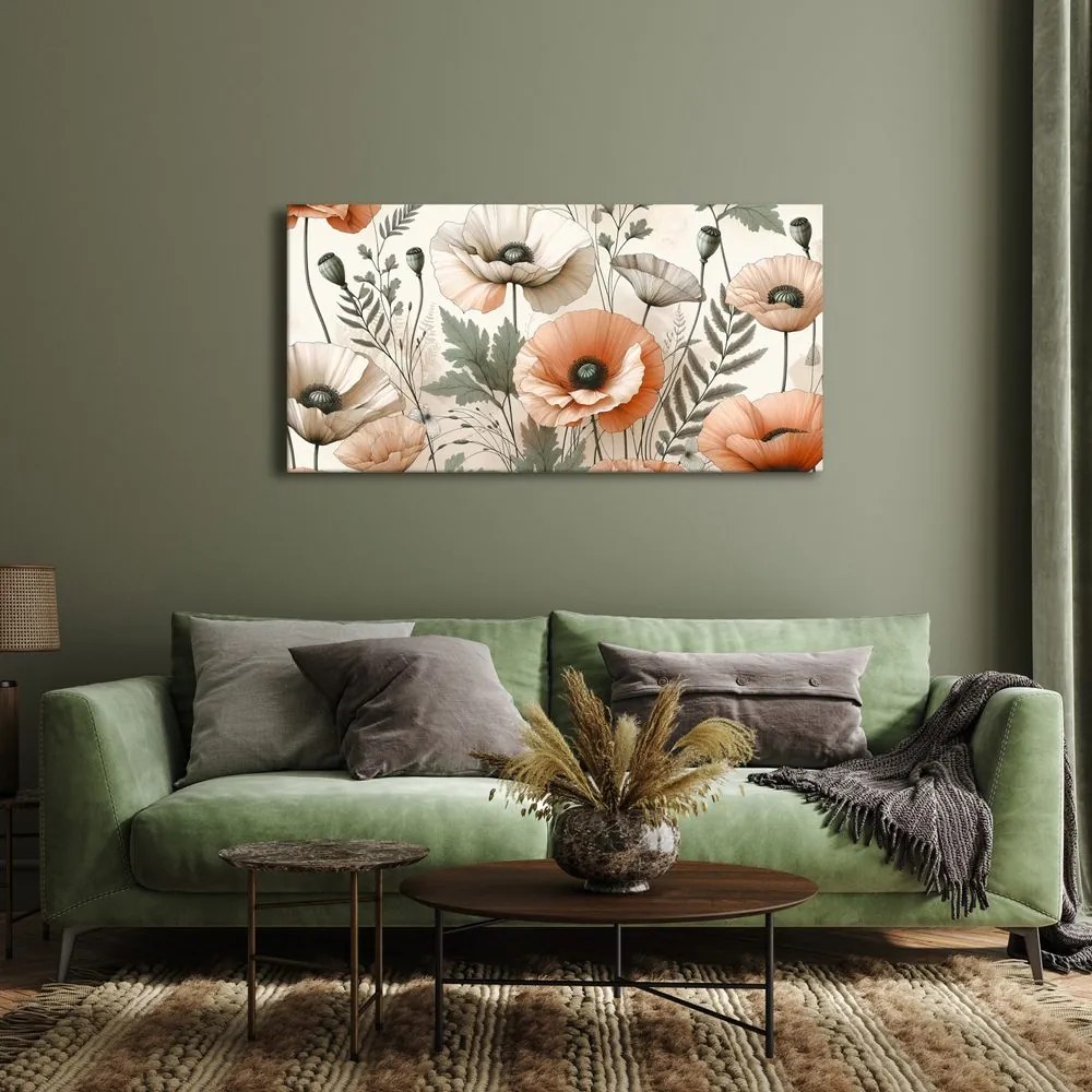 Quadro su tela – Papaveri di campo pastello