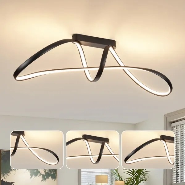 Brilagi-LED Plafoniera dimmerabile TWISTER LED/60W/230V 3000-6000K nero + telecomando