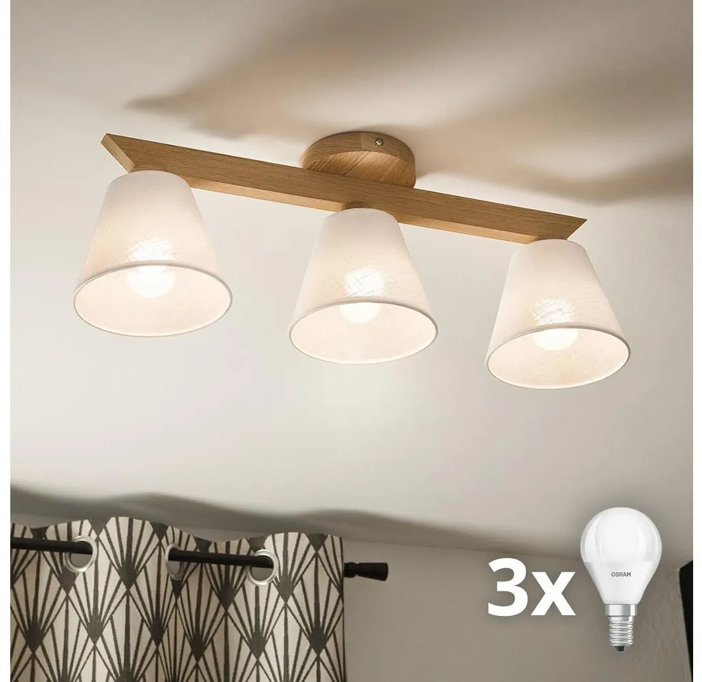 Brilagi - LED Lampadario a plafone ANTHONY 3xE14/40W/230V quercia/bianco