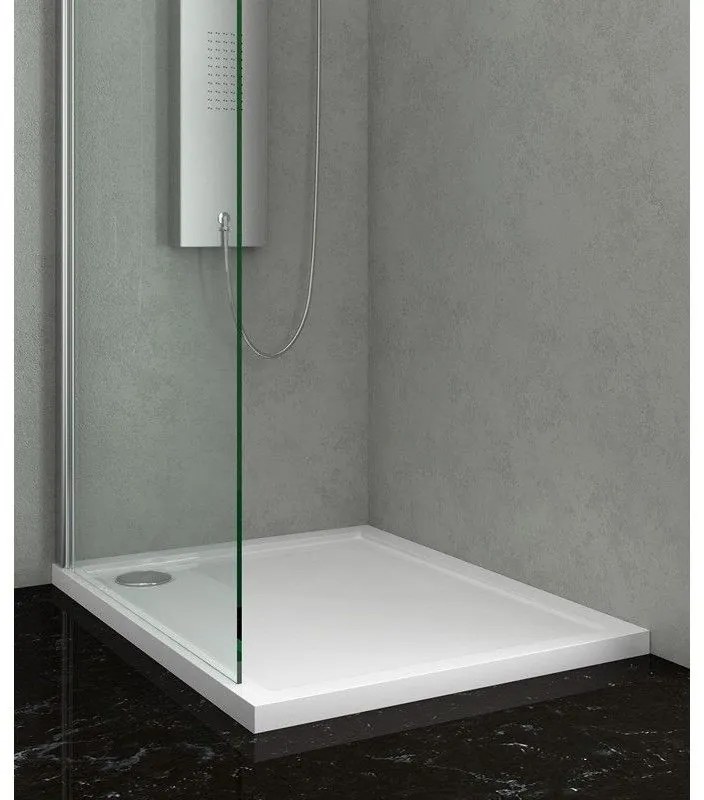 Kamalu - piatto doccia 130x80 acrilico bianco slim