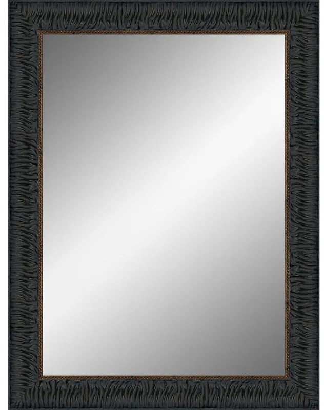 Specchio rettangolare in legno nero 70 x 50 cm