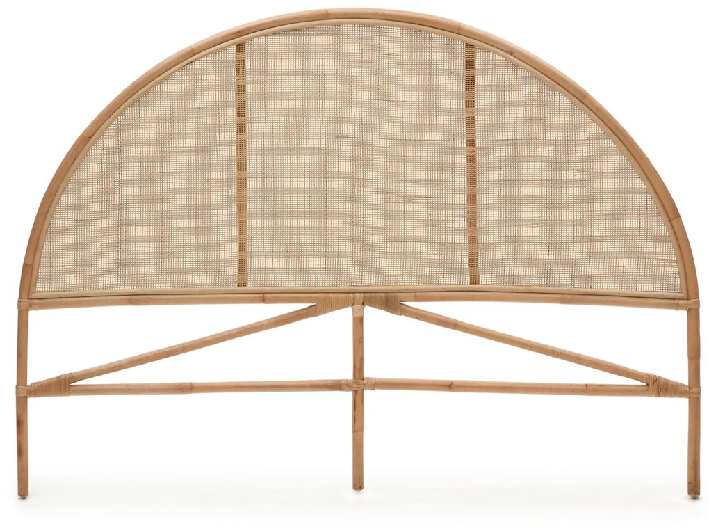 Kave Home - Testiera rotonda Quiterie in rattan finitura naturale 150/160 cm