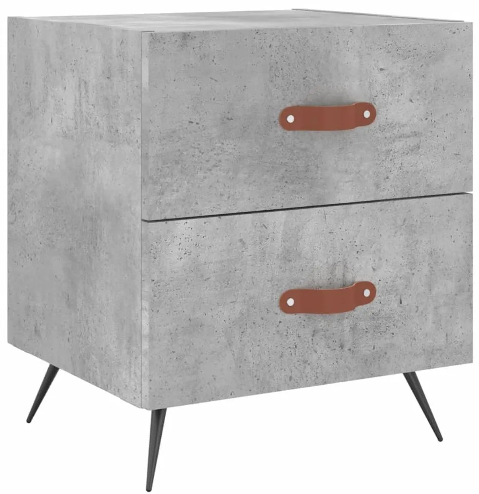Comodino grigio cemento 40x35x47,5 cm in legno multistrato