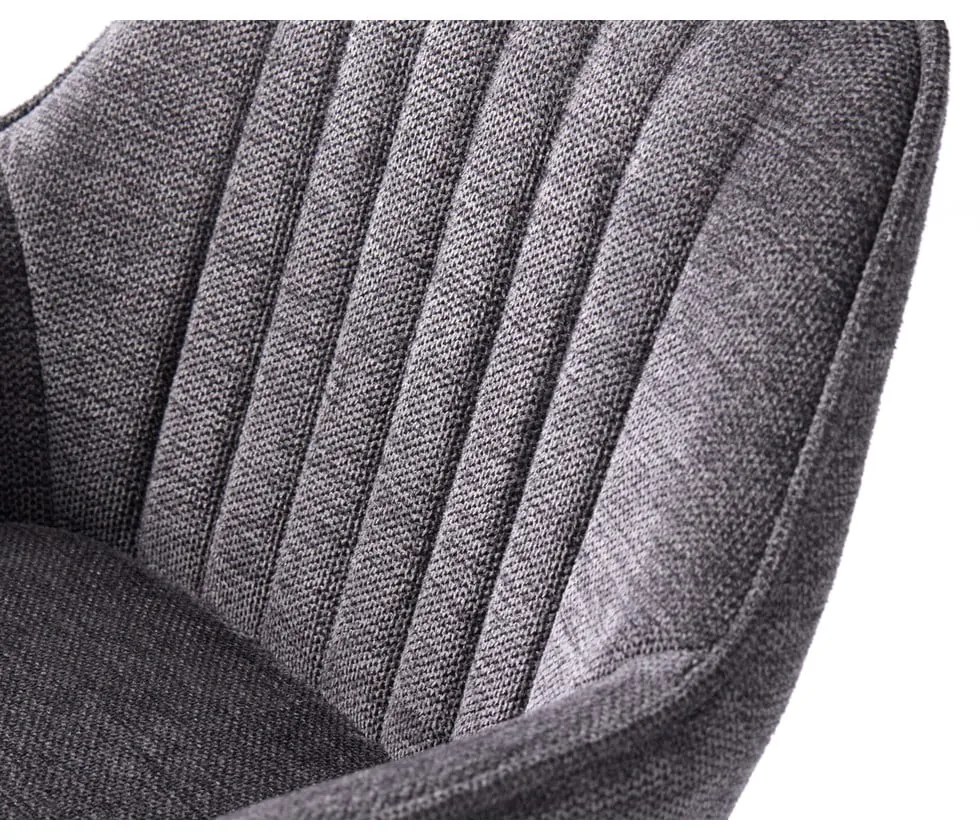 Sgabello da bar grigio scuro imbottito con altezza regolabile/con braccioli (altezza della seduta 65 cm) Nolan – Unique Furniture