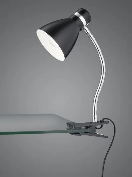 Lampada da studio harvey flessibile con pinza metallo nero e cromo ...