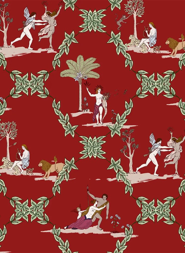 Coordonne Tapete Neo-Bucolic - Red