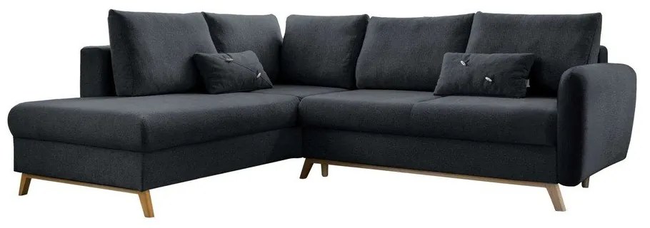 Divano letto angolare grigio scuro L, angolo sinistro Scandic Lagom - Miuform