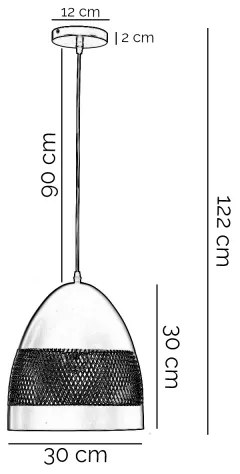 ONLI - Lampadario a sospensione con filo POLLY 1xE27/22W/230V nero