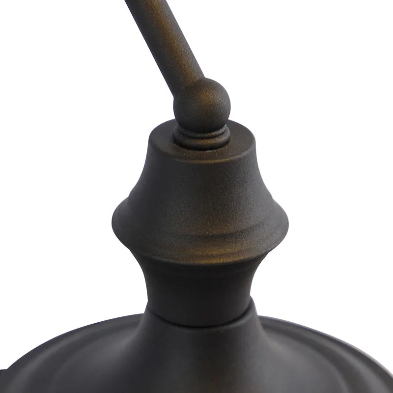 Lampada da notaio classica nera con vetro opalino - Banker