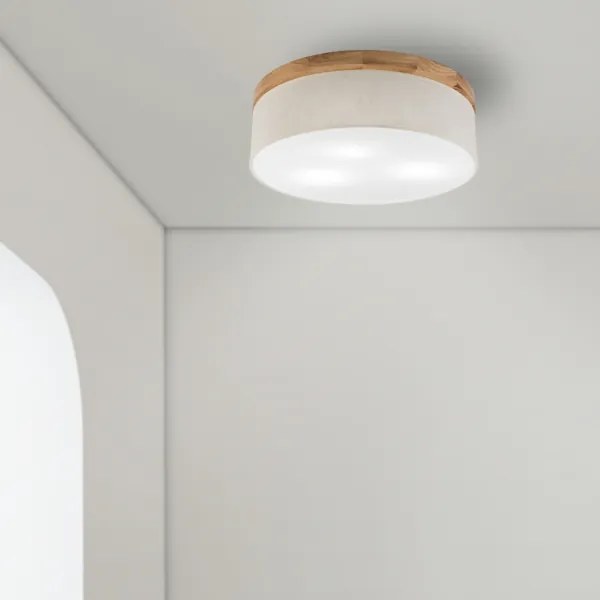 Brilagi - LED Plafoniera BELLADONNA 3xE27/15W/230V diametro 50 cm color crema/quercia