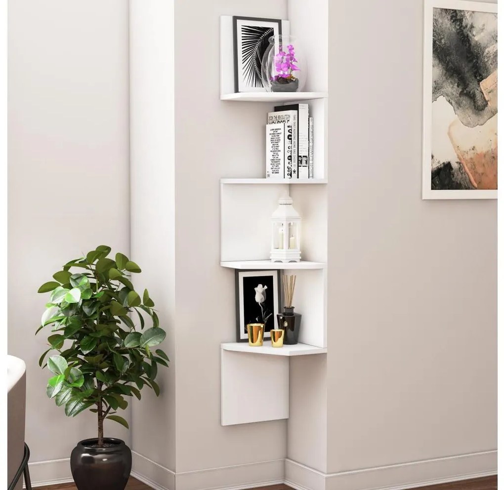 Mensola angolare DESALDO 155,2x29,6 cm bianca