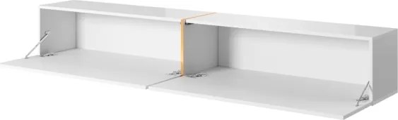 Mobile TV Sospeso 200 Cm 2 Ante Bianco Lucido E Oro Echo