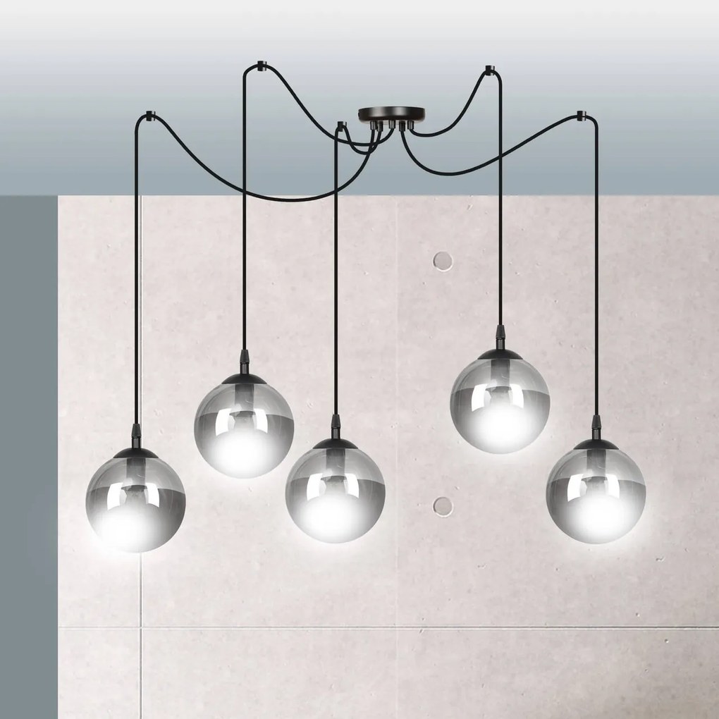 Lampadario a sospensione GIGI 5 BLACK GRAFIT