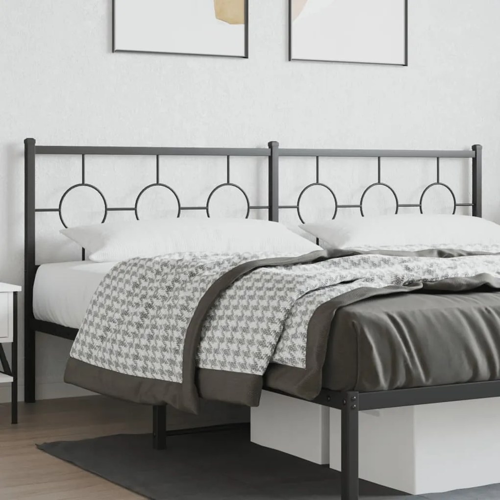 Testiera İn Metallo Nero 200 Cm /