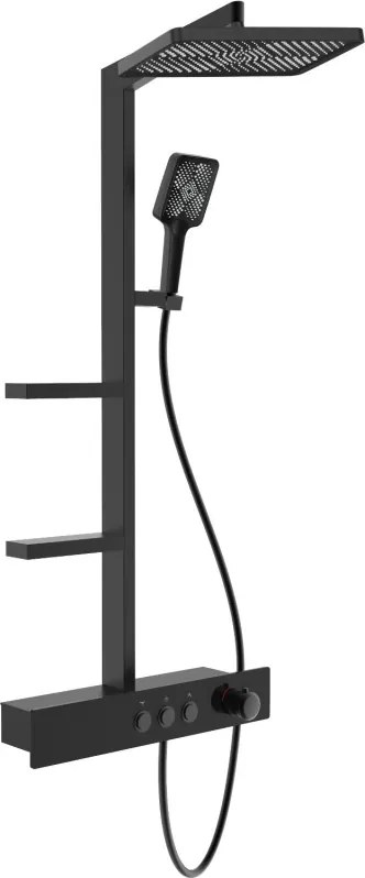 Mexen Saxx set doccia esterno con soffione e miscelatore, nero - 78102-70