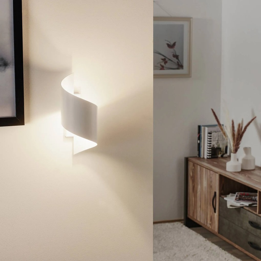 EMIBIG LIGHTING Applique Spiner bianco, altezza 30 cm, acciaio