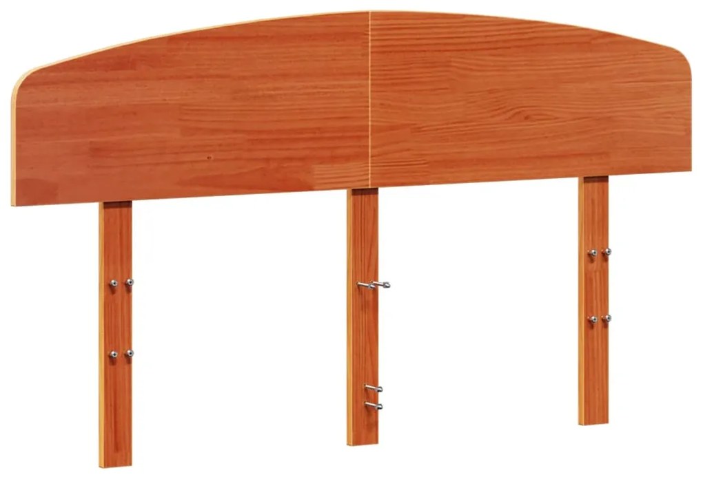 Testiera marrone cera 140 cm in legno massello di pino