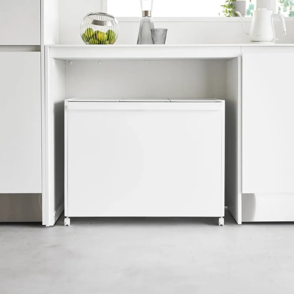 Bidone bianco in metallo per rifiuti differenziati Tower - YAMAZAKI