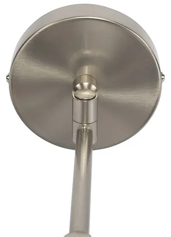 Applique da parete in acciaio con paralume bianco e braccio regolabile - Ladas Deluxe