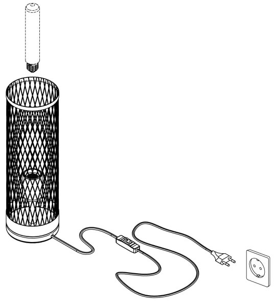 Eglo 43536 - Lampada da tavolo REDCLIFFE 1xE27/40W/230V