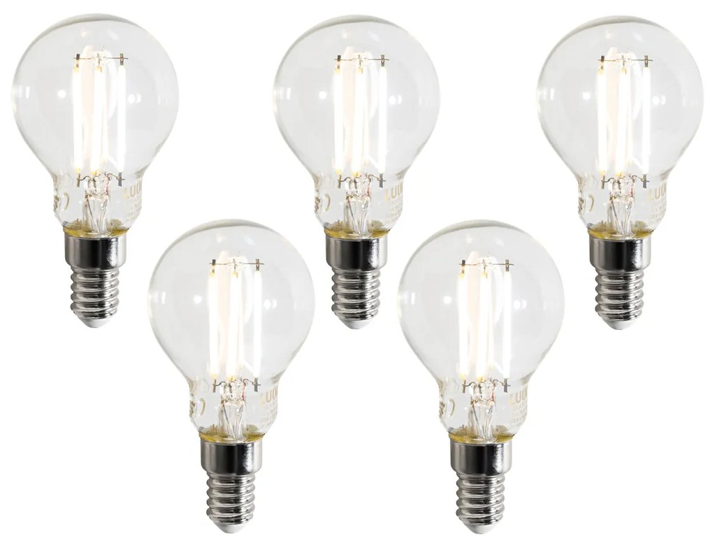 Set di 5 Lampadine LED Smart E14 P45 Trasparenti 4.2W 470lm 2700-6500K