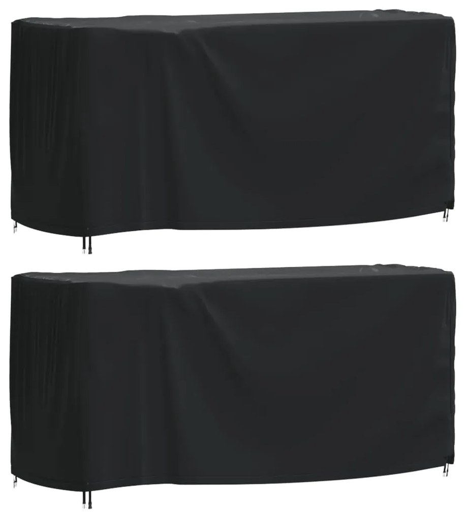 Copri Mobili Giardino 2pz Nera 180x70x90 Cm Impermeabile 420d /