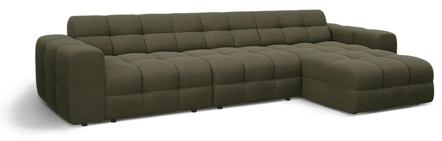 Divano angolare verde (con penisola a destra/con chaise lounge) Kendal – Micadoni