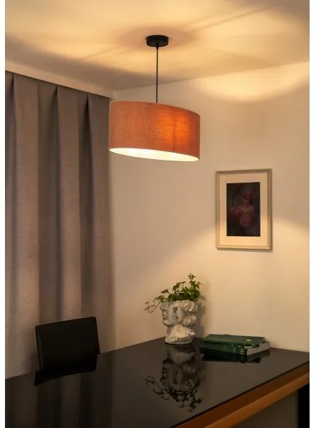 Duolla - Lampadario a sospensione con filo OVAL 1xE27/15W/230V rosa