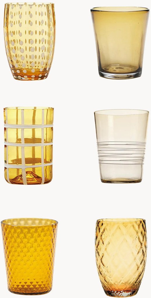 Set di 6 bicchieri fatti a mano Melting Pot