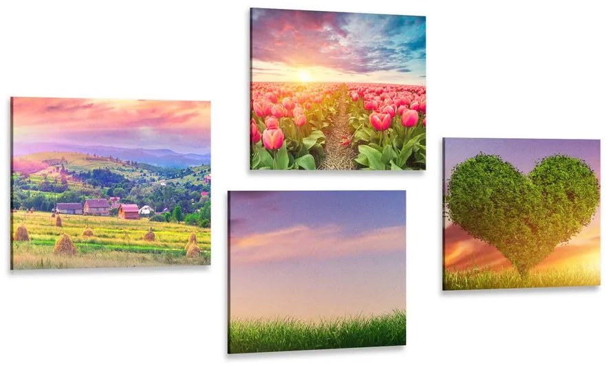 Set di quadri – Natura in colori pastello